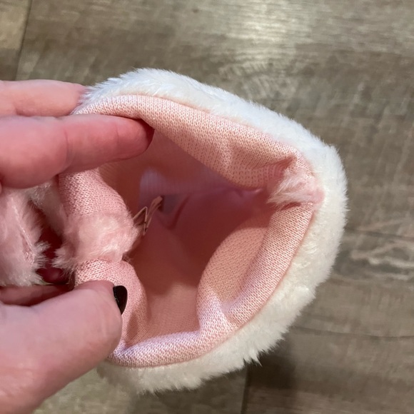 Little pink fuzzy Baby’s 1st Christmas stocking - Picture 3 of 6